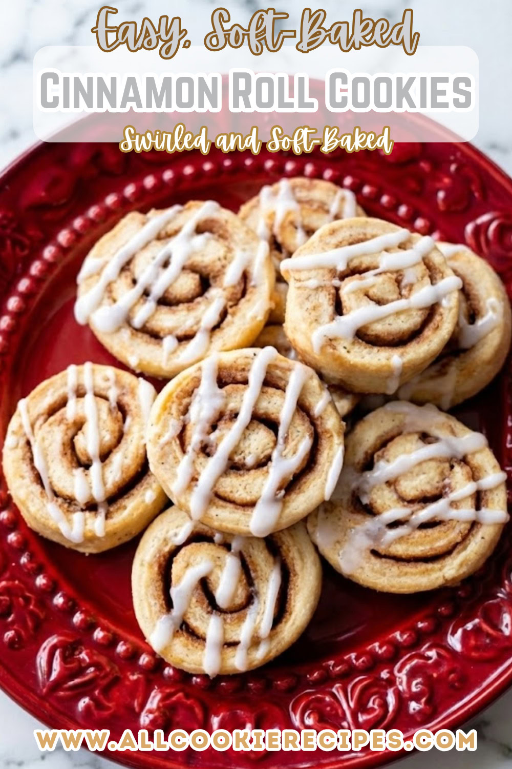 Delicious cinnamon roll cookies with swirl and icing, perfect for holidays and easy dessert lovers.